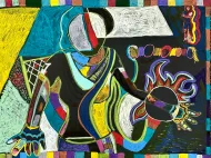 A Soccer Set -Female & Male-2 Mixed Media works
